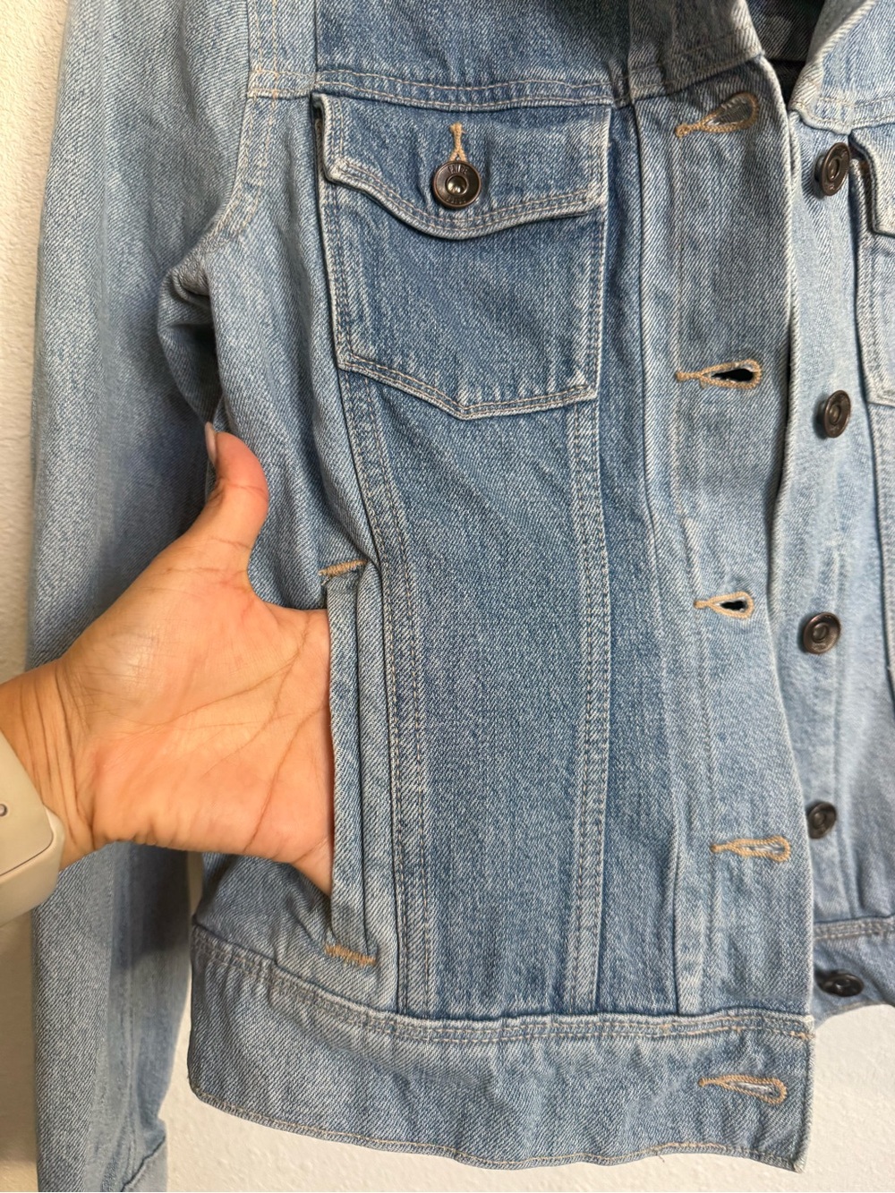 PAIGE XS Two Tone Colorblock Denim Jean Jacket Y2K Designer Western - Picture 4 of 9